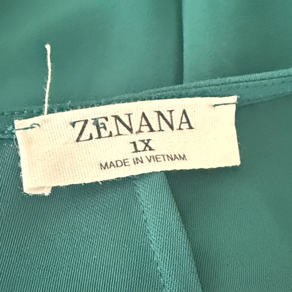 Zenana Teal Green Women's Blouse Sz 1X - Picture 10 of 11